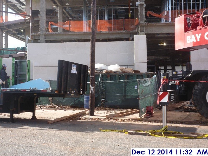 Erecting the stone panels at the East Elevation 6